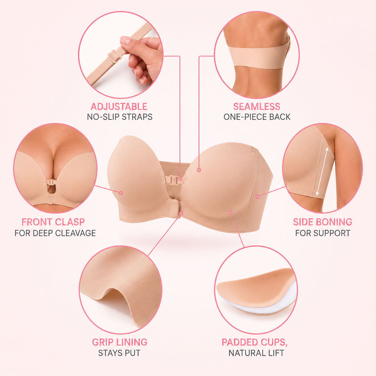 PullUpBras™ Strapless PullUp  Bra