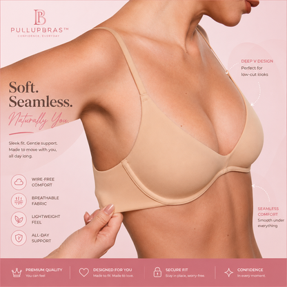 PullUpBras™ Deep V Support Bra