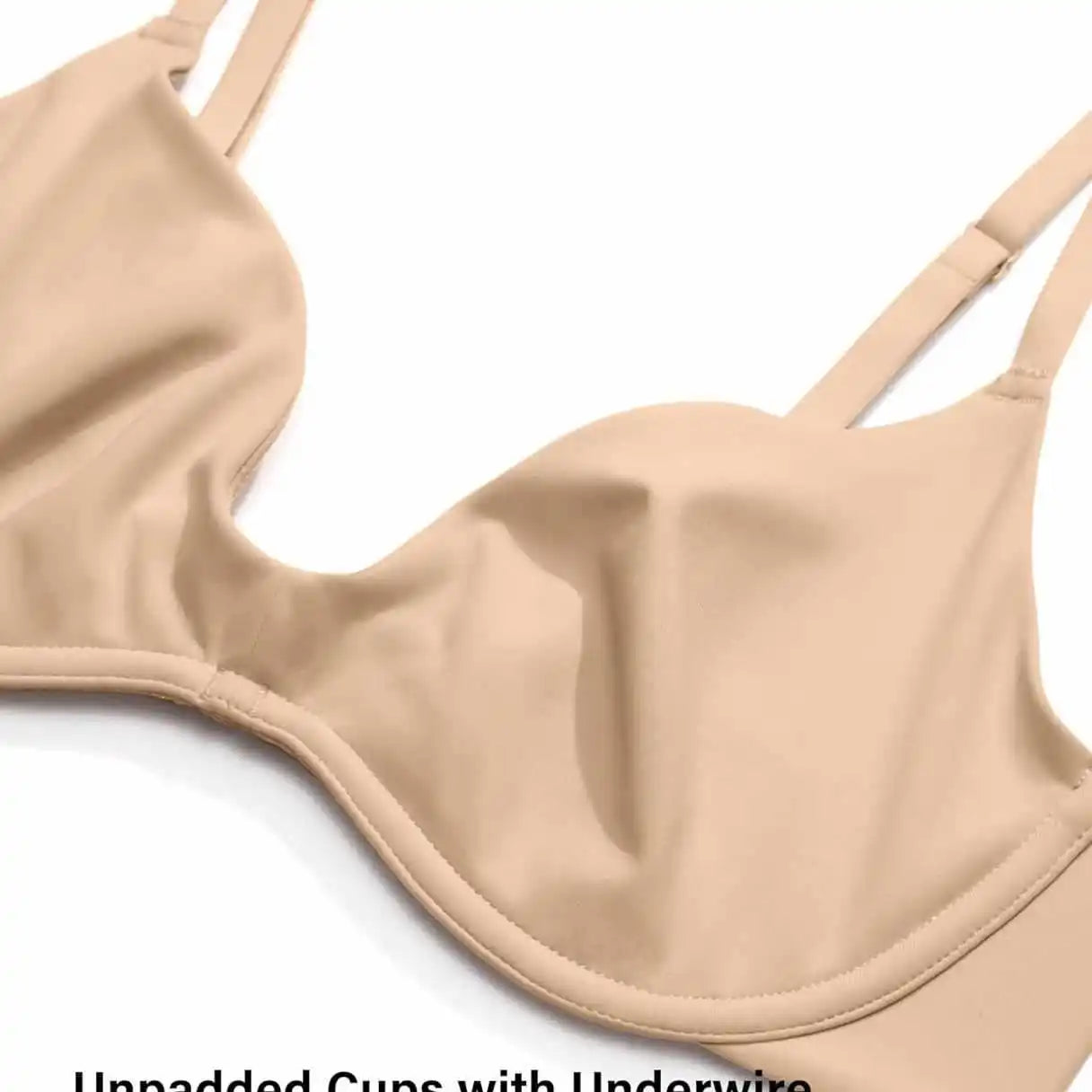 Women'S Deep V Unpadded Seamless Wire-Free Bra Comfortable and Breathable Half-Cup Bra for Summer