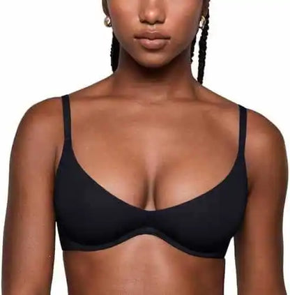 Women'S Deep V Unpadded Seamless Wire-Free Bra Comfortable and Breathable Half-Cup Bra for Summer