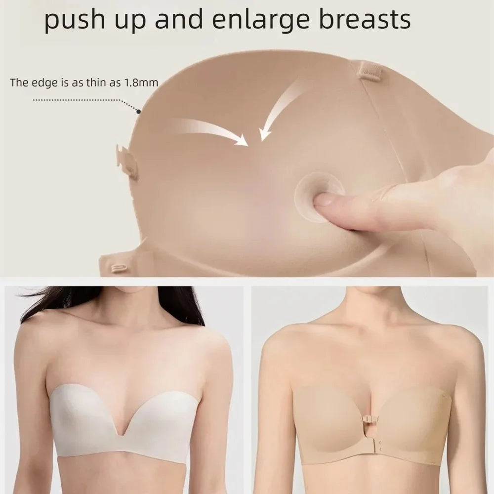 Body Foundation Skin Tone Shapewear Flawless Nude Seamless Bra Tummy Control Push up Invisible Cooling Ice Silk Wedding Date